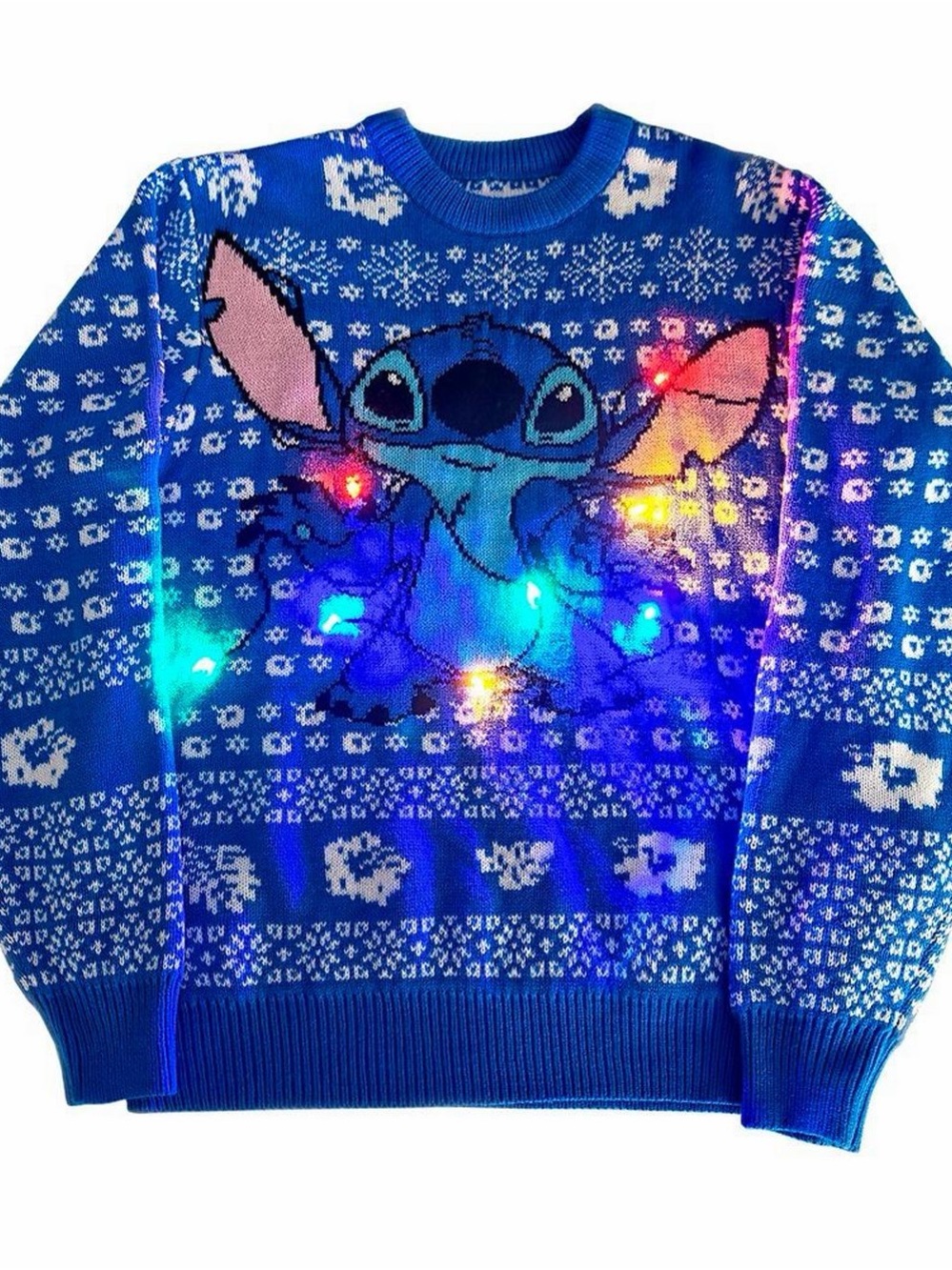 Disney Stitch Light Up Holiday Sweater GameStop Exclusive UNISEX NEW!